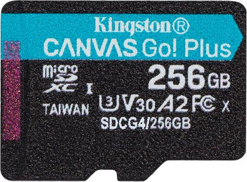 Kingston Canvas Go Plus microSDXC Memory Card Gen4 200MB/s A2 U3 V30 128GB Single Package Without ADP-SDCG4/128GBSP in Saudi Arabia
