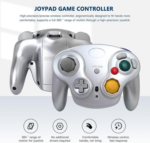 Artmavin Wireless Game Controller with Receiver Compatible for Nintendo GameCube GC NGC Console - Silver in Saudi Arabia