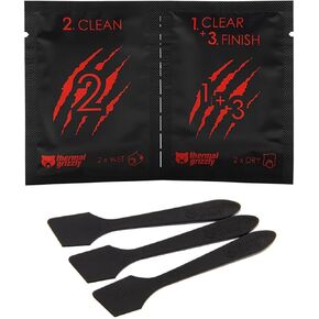 Thermal Grizzly Thermal Paste Spatula (3-Pack) and Cleaning Wipes Bundle