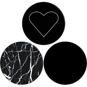 Collapsible Phone Bracket 360°Rotary Gripsfor Phones & Tablets(3 Pack) - Black White Heart Marble
