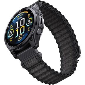 QuickFit 26mm Nylon Watch Strap متوافق مع Garmin Fenix ​​8x | Fenix ​​7x/7x Pro | Fenix ​​6x Pro/6x GPS | Fenix ​​5x Plus/ 5x GPS | Tastix 7 Pro | enduro 2 | Mk2i/3i | Epix Pro 51mm. in Kuwait