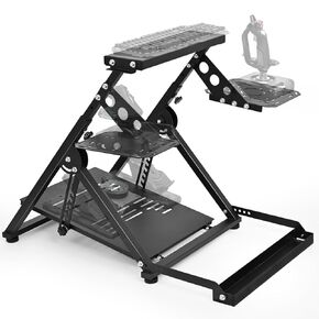 Dardoo G920 X Type Flight Racing Simulator Cockpit Frame Fit for Logitech/Thrustmaster G25 G27 G29 G923 T128X T248 T300 T458,Foldable Adjustable Driving Wheel Stand,No Wheel,Pedal,Handbrake & Shifter