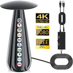2025 TV Antenna Indoor, 2200+ Miles Long Range Digital Antenna for Smart TV Best Rated, Outdoor HDTV Antennas Local Channels with Strongest Amplifier Signal Booster Support 8K 4K 1080p- 36ft Cable