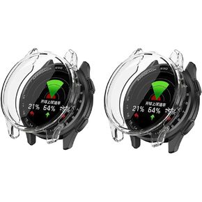 Cases for Garmin Approach S50 with Screen Protector, 2 Pack Flexible TPU Shockproof Scratch Proof Cover Case for Garmin Approach S50 (Black/Sliver)