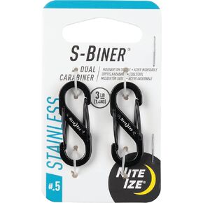 NITEIZE S-Biner Stainless Steel Carabiner #0.5, Pack of 2