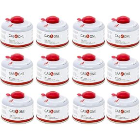 Gas One Camping Fuel Blend Isobutane Fuel Canister 100g (12 Pack)