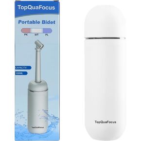 TopQuaFocus Portable Bidet for Travel,380ml Postpartum Care Peri Bottle for Feminine Hygiene,Baby Bathing,Pain Relief and Hemmoroid Treatment-White