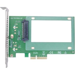 PCIE to U.2 Adapter PCI Express 3.0 X4 to U.2 NVME SFF-8639 2.5"" SSD Expansion Card Converter 32 GT/S for Desktop, Green