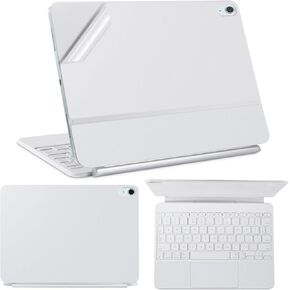 IMMOENUC Protective Skin Sticker for 2025 iPad Air M3 (A3268/A3269) 13-inch Magic Keyboard 3-Side ull Coverage Protective Vinyl Decals Self-Adhesive,Pre-Cut (Top/Bottom/Keyboard Panel)（White）