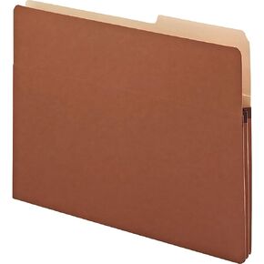 Smead File Pockets, 2/5-Cut Tab Right Position, Guide Height, 1-3/4" Expansion, Letter Size, Redrope, 25 per Box (73085)