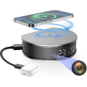 LIZVIE Clock Spy Camera Charger, 15W 1080P WiFi Camera - Mini Wireless Nanny Cam with Night Vision - Indoor Home Security Surveillance.