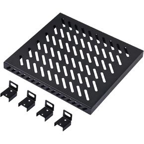 GeeekPi 10 inch 0.5U High Duty Vented Rack Shelf for DeskPi RackMate T1/T0 Server Rack/Network Cabinet, Maximum Load-Bearing Capacity 55LBS