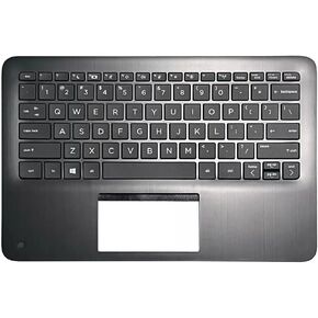 New Replacement for HP ProBook X360 11 G5 G6 EE G7 EE Laptop Upper Case Palmrest Keyboard Assembly Part L83983-001 M03759-001 Black (G5 G6 EE G7 WFC Hole)