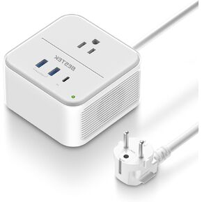 BESTEK 2000W Voltage Converter US to Europe 220V to 110V Converter Pure Sine Wave with PD 35W USB-C for Hair Dryer/Curling Iron/Phone Travel Adapter for Europe/Italy/France (White)