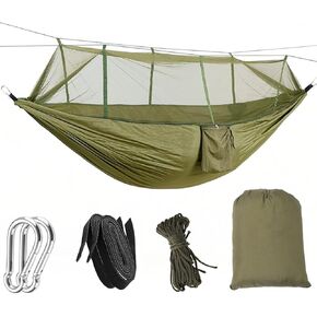 Camping Hammock, Portable Hammocks with Mosquito Net, Hammock Tent for Outside Hiking Travel Camping Gear Must Haves (Green)