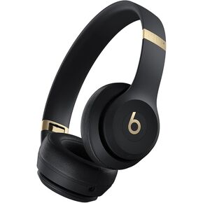 Beats Solo 4 - Wireless Bluetooth On-Ear Headphones, Apple & Android Compatible, Up to 50 Hours of Battery Life - Black & Gold (Renewed Premium)