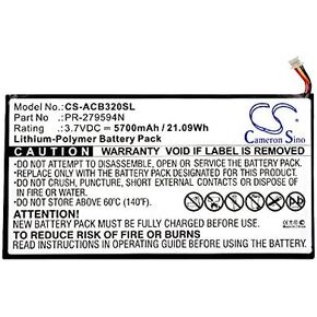 5700mAh XPS Replacement Battery for ACER A5008 Iconia One 10 B3-A20 Iconia One 10 B3-A30 Iconia Tab 10 A3-A40 PN ACER PR-279594N PR-279594N(1ICP3/95/94-2)