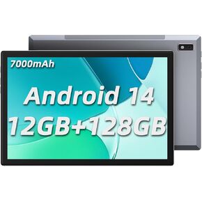 Android Tablet ، 10.1 "Android 14 Tablets 12GB (4+8)+128GB ، 1280 × 800 HD شاشة تعمل باللام
