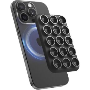 elago Magnetic Suction Cup Phone Mount Compatible with MagSafe Case, Removable Silicone Sticky Grip Holder for iPhone, Hands-Free Selfies/Video for TikTok&Instagram Influencer/Creator (Black)