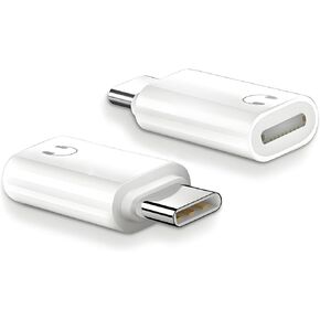 USB C to Light-ning Headphone Audio Adapter Converter (2Pack),Light-ning to USB C Headphone Audio Adapter,Suitable for iPhone 16/15,iPad Pro/Air,MacBook (for Headphones Only,White)