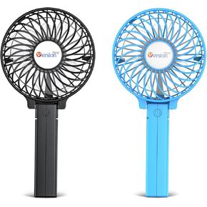 VersionTECH. Portable Handheld Fan, Travel & Camping Essentials Small Desk Fans, Mini Personal Accessories with USB Rechargeable Battery Operated Cooling Electric for Office Room Household