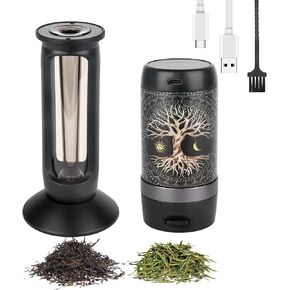 Rechargeable Electric Herb Grinder, Aluminum Herbal Grinder Machine with Sharp Teeth, Two-Way Grinding, Spice Mill for Fluffy Herb