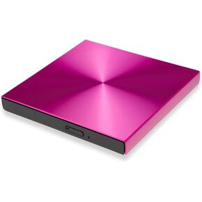 Aluminium Alloy USB 3.0 External DVD Burner DVD-RW CD-ROM Player Slim Portable Optical Drive for Desktop Laptop Notebook (Gold)