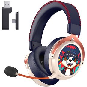 2.4GHz Wireless Gaming Headset for PS5, PS4, PC, Switch, 7.1 Surround Sound, Bluetooth 5.4 Gaming Headphones for Phone, Pad, Laptop, 6mm Noise Canceling Mic, Bio-Dynamic Stereo Sound - Black