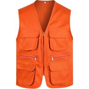 Orange Safety Vest, Upland Game Field Bird Hunting Vest with Multi Pockets High-Visibility Deer and Bow Hunting Gear
