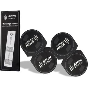 Bundle of Record Cleaner Mitt Pack of 2 & Stylus Alignment Protractor Tool– Precision Setup & Anti-Static Cleaning for Vinyl LPs – Enhances Tracking & Sound Clarity