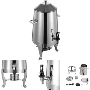 13L Hot Beverage Dispenser, Hot Drinks Dispenser, Coffee Chafe, Urn Hot Drinks Dispenser with Spigot, Commercial Grade Stainless Steel Coffee Maker Hot Water Urn for Catering Buffet (Sliver)
