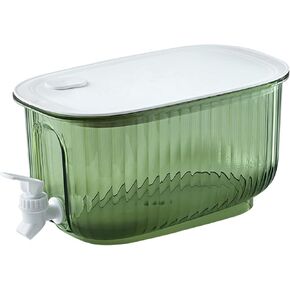 Large Acity Be Drink Dispenser with Faucet, Proof Cold Kettle for Home - Transparent e, Food Ade and Thickened, C Kettle for Parties and Events (Green)