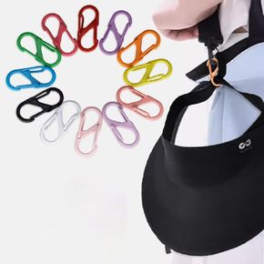 12 Pcs Dual Wire Gate Snap Hook 1.6 Inch Small Alloy Snap Hook Tiny Key Clip Interlocking Keychain Hook Spring Double Sided Clips Keychain Buckle Tool for Camping Fishing Hiking (Multicolor)