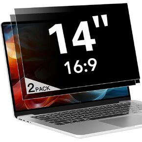 2 Pack (1920x1080) Display 14 Inch Laptop Privacy Screen 16:9, Anti Blue Light Glare & Anti Scratch Computer Privacy Shield, Not for 14" with 1920x1200 Resolution Laptop