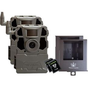 TACTACAM Reveal X Gen 2.0 LTE Cellular Trail Camera (2 PK) + Two SD Cards + Two Steel Cases