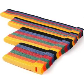 Cable Ties 180PCS, 4+6+8+10 inch Reusable Multi-Colour Cable Ties Wire Ties Cord Organizer Cable Organizer Adjustable Cable Management for Cable Management (4+6+8+10 Inch(Colorful))