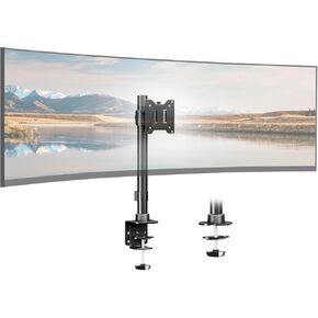 Monitor Arm Ultrawide Heavy Duty 17-49 Inch - Single Monitor Mount holds up to 44lbs, Adjustable Desk Mount Stand, VESA75/100mm, Black