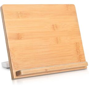 Universal Tablet Stand, 11 x 8.2 inch, Compatible with 4.7-12.9 inch Tablets and Phones, Bamboo Wooden