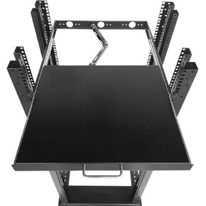 Sliding Keyboard Tray-1u Keyboard Drawer 19in Sliding Shelf 18" Deep -Depth After Extension 27.5" with Cable Manager (Rack drawer-170)