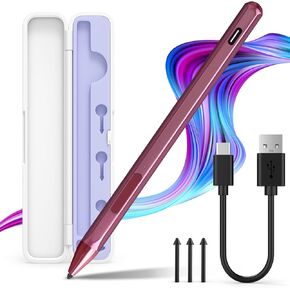 Stylus Pen for Microsoft Surface Pro11/10/9/8/7/6/5/4/3/X Surface Laptop/Book/Surface Go3/2,with Storage Box, 4096 Tilt Pressure,Magnetic Attachment, USB-C Fast Charging, Palm Rejection Function,Black