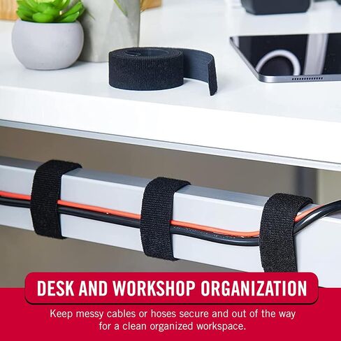VELCRO العلامة التجارية VEL-30767-AMS أشرطة ضيقة 3/4 بوصة × 30 قدم لفة | شريط إمساك ذاتي مقطوع حسب الطول وقابل لإعادة الاستخدام | حزمة أدوات تغليف الحدائق، الخراطيم، تنظيم اللوازم الحرفية، معدات التخييم، المزيد | أسود in Saudi Arabia