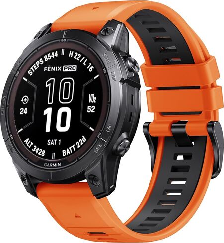 26mm Premium Silicone Watch Band Compatible with Garmin Fenix 8X | Fenix 7X/7X Pro | Fenix 6X Pro/6X GPS | Fenix 5X Plus| Tactix 7 Pro | Enduro 2 | Mk2i/3i | Epix Pro 51mm in Saudi Arabia