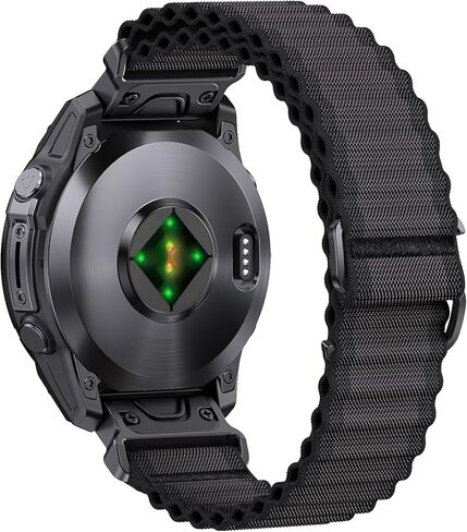 QuickFit 26mm Nylon Watch Strap متوافق مع Garmin Fenix ​​8x | Fenix ​​7x/7x Pro | Fenix ​​6x Pro/6x GPS | Fenix ​​5x Plus/ 5x GPS | Tastix 7 Pro | enduro 2 | Mk2i/3i | Epix Pro 51mm. in Kuwait