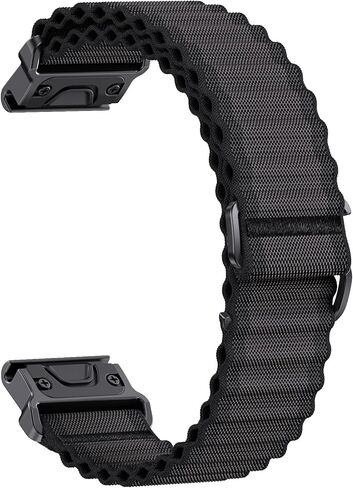 QuickFit 26mm Nylon Watch Strap متوافق مع Garmin Fenix ​​8x | Fenix ​​7x/7x Pro | Fenix ​​6x Pro/6x GPS | Fenix ​​5x Plus/ 5x GPS | Tastix 7 Pro | enduro 2 | Mk2i/3i | Epix Pro 51mm. in Kuwait