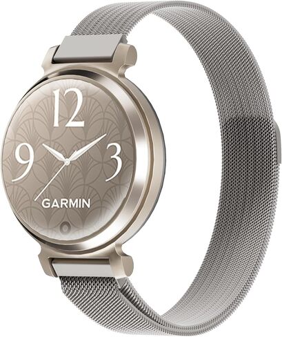 Mesh Metal 14mm Watch Band Compatible with Garmin Lily 2/Lily 2 Acitve for Women,Slim Stainless Steel Chain Magnetic Clasp Bracelet Replacement Strap for Lily 2/2 Active Watch Accessory in Saudi Arabia