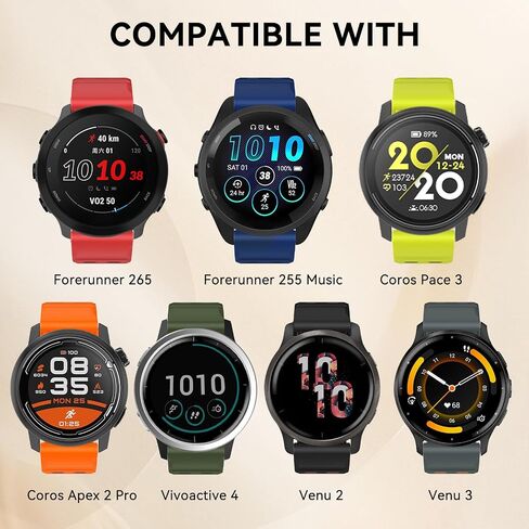 ISABAKE Watch Band for Garmin Vivoactive 4/Forerunner 265/Forerunner 255/Venu 3/Venu 2, 22mm Quick Release Silicone Replacement Band in Saudi Arabia