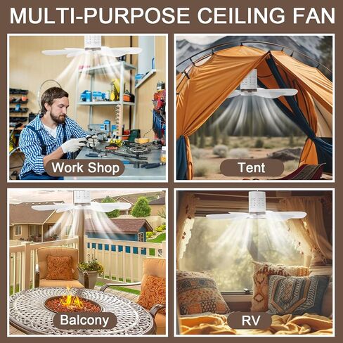 2 Set Small Portable USB Powered Ceiling Fan Mini Silent Six Blades Quiet Camping Hanging Fan with Speed Switch, USB for Camping Bedroom Office Living Room Tent Canopy (1.5m) in Kuwait