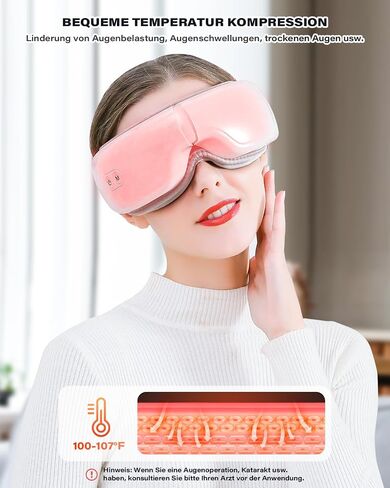 iKristin Eye Massager,Eye Mask with Bluetooth Music,Voice Controlled Eye Massager with Heat,Relax Eye Fatigue and Improve Sleep,Foldable Eye Massager for Men and Women Ideal Gift in Saudi Arabia