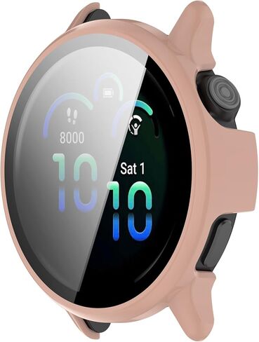 Compatible with Garmin Vivoactive 6 Case, All-Around PC Cover + HD Tempered Glass Screen Protector for Garmin Vivoactive6 Smart Watch Accessories (Clear+Black+Blue+Silver+Green) in Kuwait