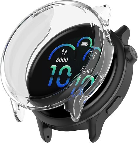 Fitturn for Garmin Vivoactive 6 Case ، 3 عبوات معدنية اللون المعدني لينة TPU كاملة حول غطاء محامي شاشة الاستبدال باستباك الشاشة من أجل Vivoactive 6 Watch (واضحة ، أسود ، أزرق) in Kuwait